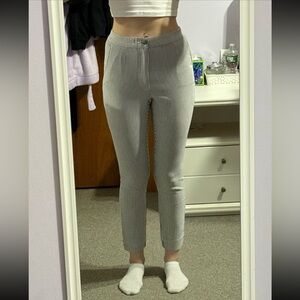 Hollister Ultra High-Rise White and Grey Striped Skinny Leg Pants